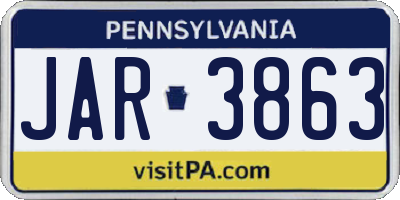 PA license plate JAR3863