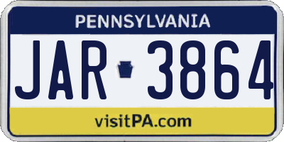 PA license plate JAR3864