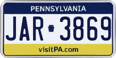 PA license plate JAR3869