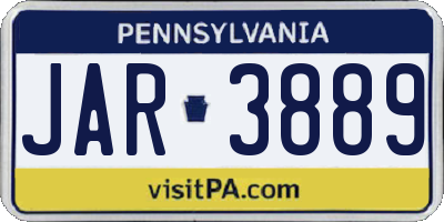 PA license plate JAR3889