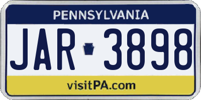 PA license plate JAR3898