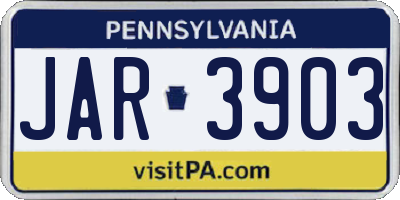 PA license plate JAR3903