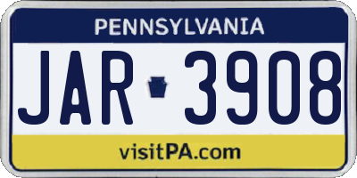 PA license plate JAR3908