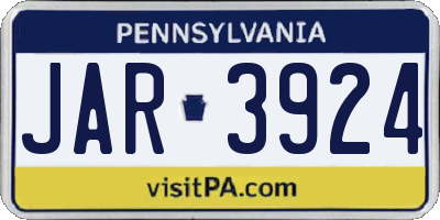 PA license plate JAR3924