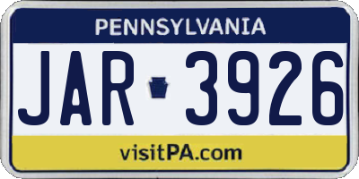 PA license plate JAR3926