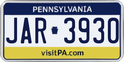 PA license plate JAR3930
