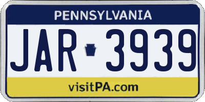 PA license plate JAR3939