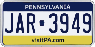 PA license plate JAR3949