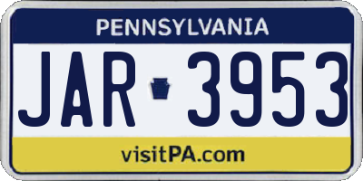 PA license plate JAR3953