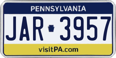 PA license plate JAR3957