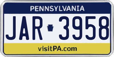 PA license plate JAR3958