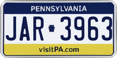 PA license plate JAR3963