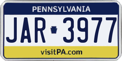 PA license plate JAR3977