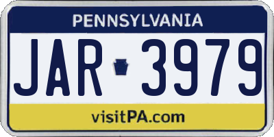 PA license plate JAR3979