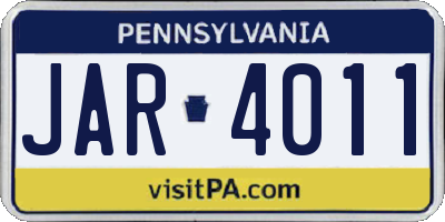 PA license plate JAR4011