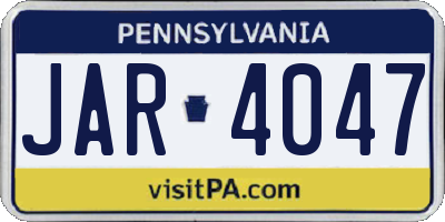 PA license plate JAR4047