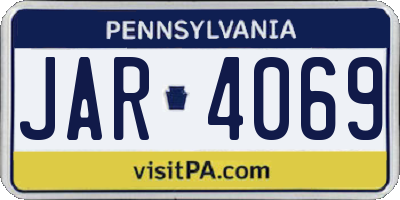 PA license plate JAR4069