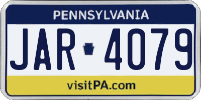PA license plate JAR4079