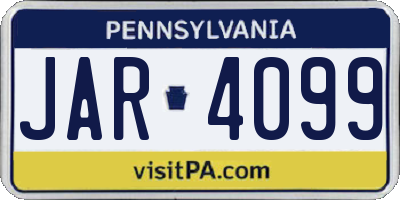 PA license plate JAR4099