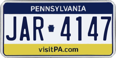 PA license plate JAR4147