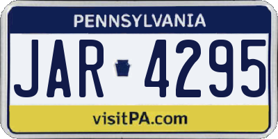 PA license plate JAR4295