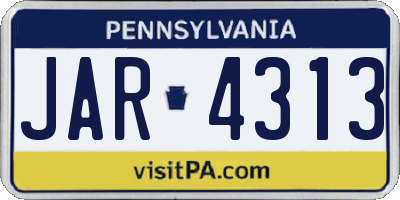 PA license plate JAR4313