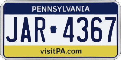 PA license plate JAR4367