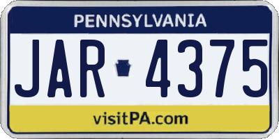 PA license plate JAR4375