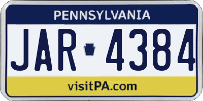 PA license plate JAR4384