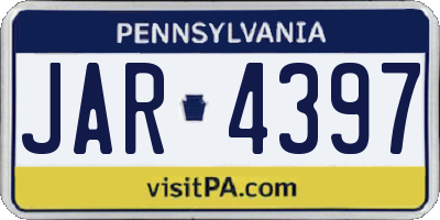 PA license plate JAR4397