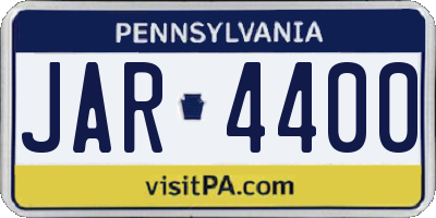 PA license plate JAR4400