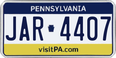 PA license plate JAR4407