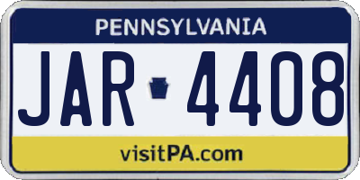 PA license plate JAR4408