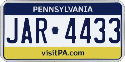PA license plate JAR4433