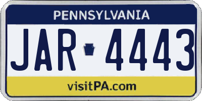 PA license plate JAR4443