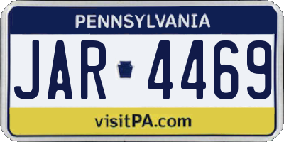 PA license plate JAR4469