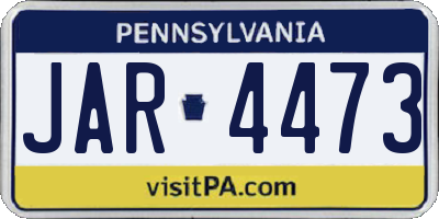 PA license plate JAR4473
