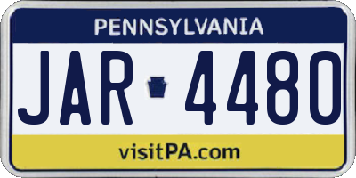 PA license plate JAR4480