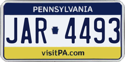 PA license plate JAR4493