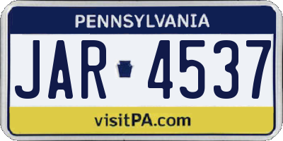 PA license plate JAR4537
