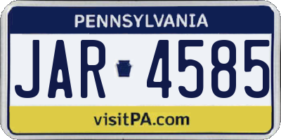 PA license plate JAR4585