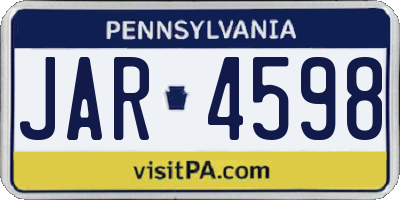 PA license plate JAR4598