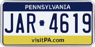 PA license plate JAR4619