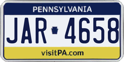 PA license plate JAR4658