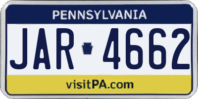 PA license plate JAR4662