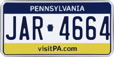 PA license plate JAR4664