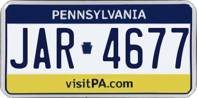 PA license plate JAR4677