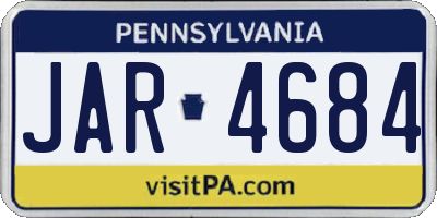 PA license plate JAR4684