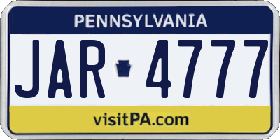 PA license plate JAR4777