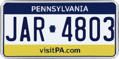 PA license plate JAR4803